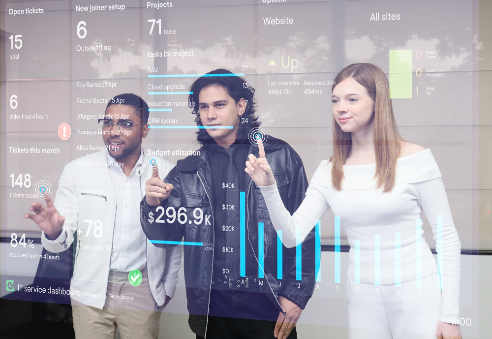 Equipo Portier trabajando sobre un dashboard estratégico