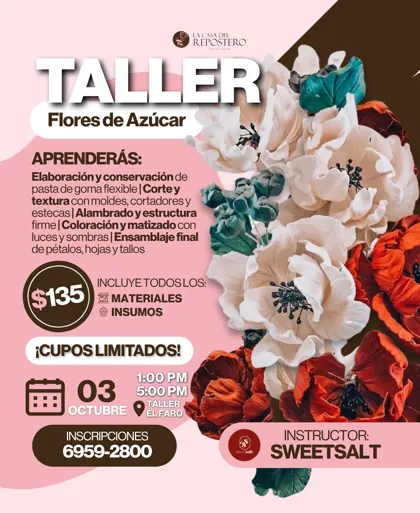 Taller de flores de azúcar — La Casa del Repostero